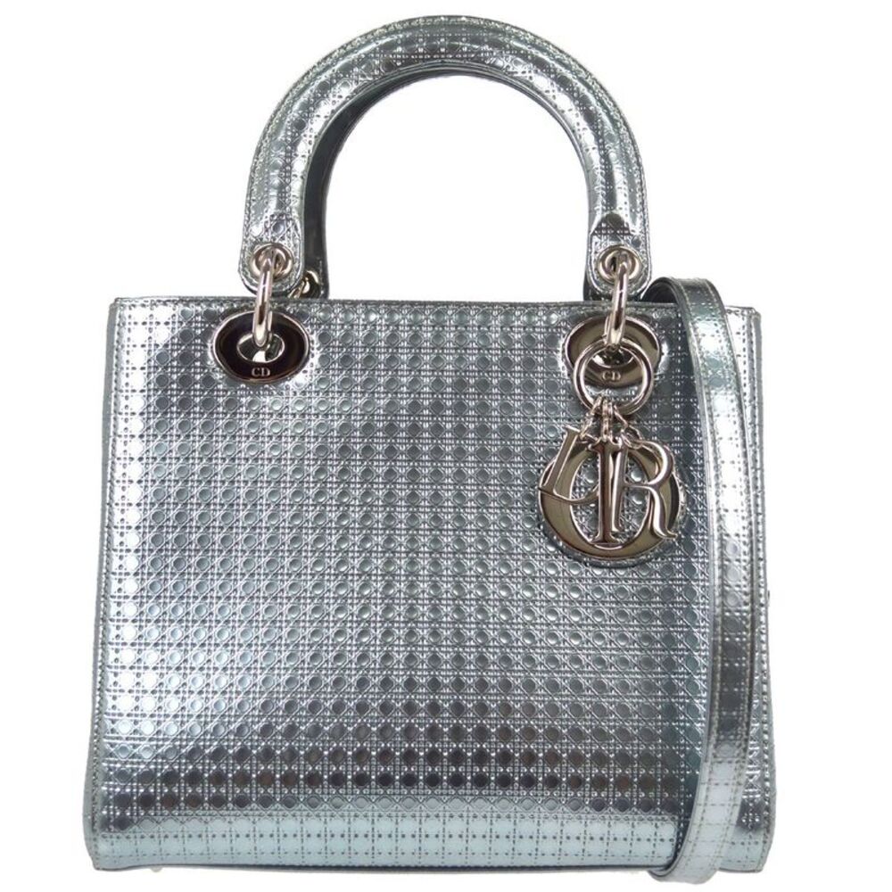 Christian Dior Lady Dior Micro Cannage Metallic Calfskin Metallic Leather